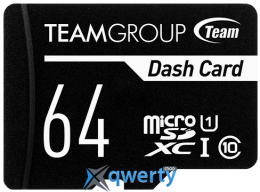 microSD Team Dash Card 64GB Class 10 +SD адаптер (TDUSDX64GUHS03)