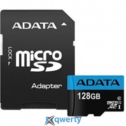 microSD 128GB ADATA Premier UHS-I Class 10 V10 A1 +SD  адаптер (AUSDX128GUICL10-RA1) 4713218461902