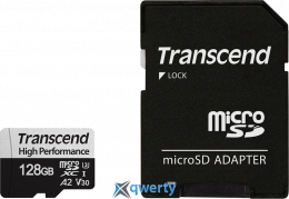 microSD Transcend 330S 128GB Class 10 V30 A2 +SD адаптер (TS128GUSD330S)