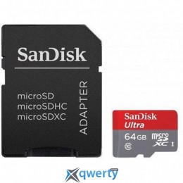 microSD 64GB SanDisk Ultra UHS-I Class 10 A1 +SD адаптер (SDSQUAR-064G-GN6IA)