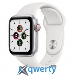 Apple Watch SE GPS + Cellular 40mm Silver Aluminum Case with White Sport B. (MYE82) / MYEF2