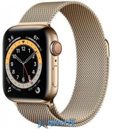 Apple Watch Series 6 GPS + Cellular 44mm Gold Stainless Steel Case w. Gold Milanese L. (M07P3) / M09G3