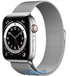 Apple Watch Series 6 GPS + Cellular 44mm Silver Stainless Steel Case w. Silver Milanese L. (M07M3) / M09E3