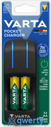 Varta Pocket Charger (AA/AAAx4) + аккумуляторы AAx4 2100mAh Ni-MH (57642101451)
