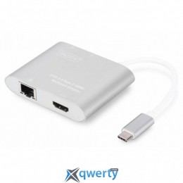 DIGITUS USB Type-C USB 3.0 to 4K HDMI, 2xUSB 3.0, Gigabit Ethernet (DA-70847)