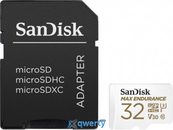 microSD SanDisk Max Endurance 32GB Class 10 V30 +SD адаптер (SDSQQVR-032G-GN6IA)