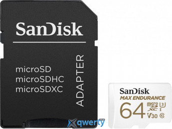 microSD SanDisk Max Endurance 64GB Class 10 V30 +SD адаптер (SDSQQVR-064G-GN6IA)