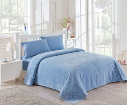 Махровое покрывало/простынь TAC Dama Blue 200*220 см (71240917)