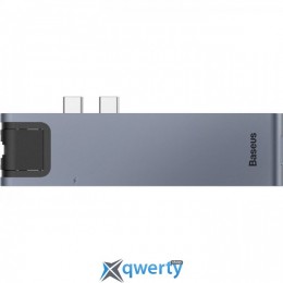 Baseus Thunderbolt C+Pro USB-Cx2→USB-Ax2/HDMI/RJ45/SD/microSD//USB-C-PD 100W (CAHUB-L0G)