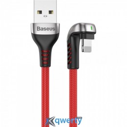 Lightning Baseus Green U-shaped lamp Mobile Game Cable USB For iP 2.4A 1m Red (CALUX-A09)