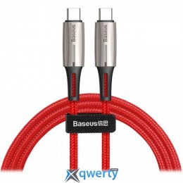 USB Type-C Baseus Water Drop-shaped Lamp Type-C PD2.0 60W Flash Charge Data Cable 20V 3A 1m Red (CATSD-J09)
