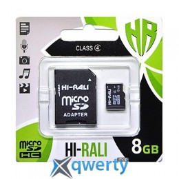 MicroSDHC 8GB Class 4 Hi-Rali + SD-adapter (HI-8GBSDCL4-01)