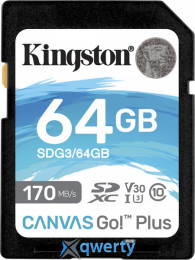 SD Kingston Canvas Go! Plus 64GB UHS-I U3 V30 (SDG3/64GB)