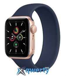 Apple Watch SE GPS, 40mm Gold Aluminum Case with Solo Loop Deep Navy