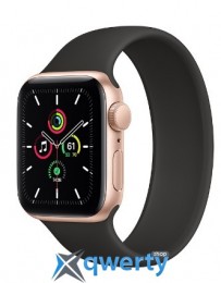Apple Watch SE GPS, 44mm Gold Aluminum Case with Solo Loop Black