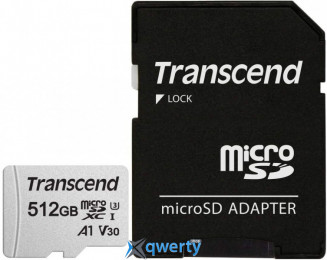 microSD Transcend 300S 512GB UHS-I Class 10 V30 A1 +SD адаптер (TS512GUSD300S-A)