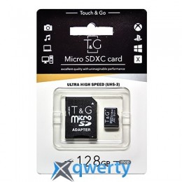 MicroSDXC 128GB UHS-I U3 Class 10 T&G + SD-adapter (TG-128GBSD10U3-01)