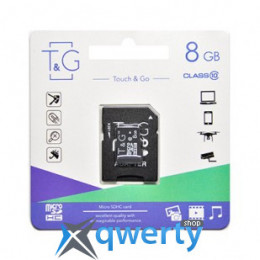 MicroSDHC 8GB Class 10 T&G + SD-adapter (TG-8GBSDCL10-01)