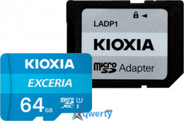 microSD KIOXIA EXCERIA 64GB Class 10 +SD адаптер (LMEX1L064GG2)
