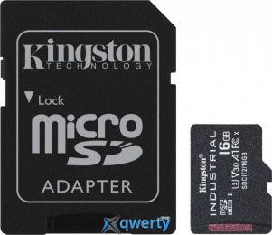 microSD Kingston Industrial 16GB UHS-I U3 V30 A1 +SD адаптер (SDCIT2/16GB)