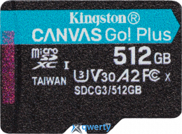 microSD Kingston Canvas Go! Plus 512GB Class 10 V30 A2 (SDCG3/512GBSP)