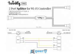 Спліттер-розгалуджувач Twinkly Pro, IP65, чорный (TWPRO400SPLITTER-2)