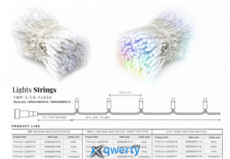 Twinkly Pro Strings RGB 250, одинарна лінія, AWG22, IP65, прозорий (TWP-S-CA-1X250STP-T)