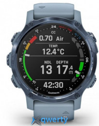 Garmin Descent Mk2S Mineral Blue with Sea Foam Silicone Band (010-02403-07)