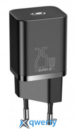 СЗУ USB-C Baseus Super Si 25W + USB-С кабель Black (TZCCSUP-L01) 6953156206021