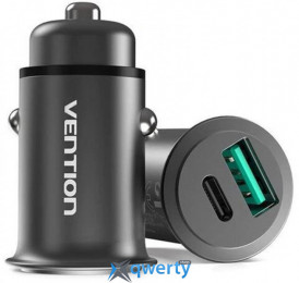 Vention Power Delivery Port + QC3.0 (2USB, 24W) Grey (CC-63-H)