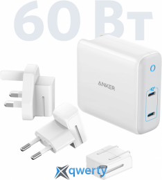 СЗУ Anker PowerPort Atom III Duo 60W USB-Cx2 White (A2629H21)