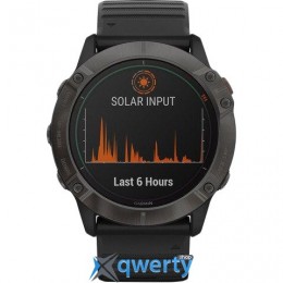 Garmin Fenix 6X Pro Solar Titanium Carbon Grey DLC with Black Band (010-02157-21)