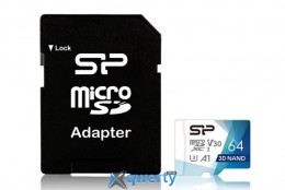 SiliconPower microSDXC Superior Pro Colorful 64GB Class 10 V30 +SD-адаптер (SP064GBSTXDU3V20AB)