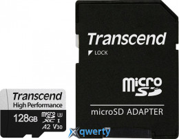 microSD Transcend 340S 128GB V30 A2 +SD адаптер (TS128GUSD340S)