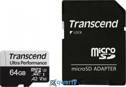 microSD Transcend 340S 64GB V30 A2 +SD адаптер (TS64GUSD340S)