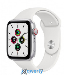 Apple Watch Series SE GPS + LTE (MYEM2) 44mm Silver Aluminium Case with White Sport Band