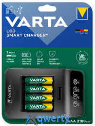 Varta LCD Smart Charger+ (AA/AAAx4) + аккумуляторы AAx4 2100mAh Ni-MH (57684101441) 4008496988242