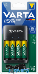 Varta USB Quattro Charger (AA/AAAx4) + аккумуляторы AAx4 2100mAh Ni-MH (57652101451)