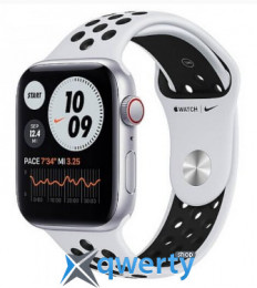 Apple Watch Nike SE GPS Cellular 40mm Silver Aluminum Case w. Pure Platinum/Black Nike Sport B. (MYYR2) (MYYW2)