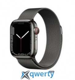 Apple Watch Series 7 GPS + Cellular, 41mm Graphite Stainless Steel Case with Graphite Milanese Loop (MKJ23)