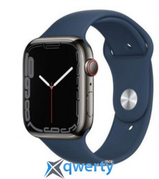 Apple Watch Series 7 GPS + Cellular 45mm Graphite S. Steel Case w. Abyss Blue S. Band (MKJH3)