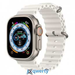 Apple Watch Ultra GPS + Cellular 49mm Titanium Case with White Ocean Band (MNH83/MNHF3)