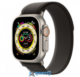 Apple Watch Ultra GPS + Cellular 49mm Titanium Case with Black/Gray Trail Loop - M/L (MQF53/MQFX3)