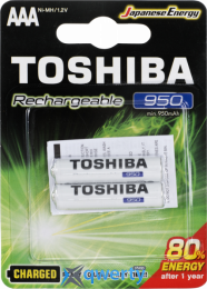 Toshiba AAA/LR03/MN2400 950mAh 2шт Ni-MH (TNH-03GAE BP-2C/00156699) 4904530594755