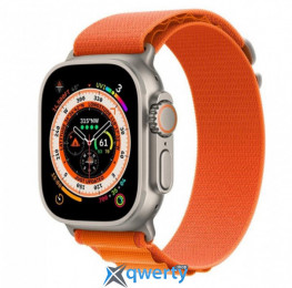 Apple Watch Ultra GPS + Cellular 49mm Titanium Case with Orange Alpine Loop - Large (MQEV3/MQFM3)