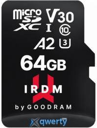 MicroSDXC 64GB IRDM UHS-I U3 A2 Goodram + SD-adapter (IR-M2AA-0640R12)