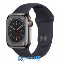Apple Watch Series 8 GPS + Cellular 41mm Graphite S. Steel Case w. Midnight S. Band (MNJJ3)