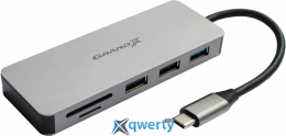 Grand-X SG-512 USB-C→USB-Ax3/USB-Cx1/HDMIx1/SD/microSD