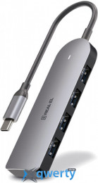 REAL-EL USB-C→USB-Ax4 CQ-415 (EL123110001) Silver