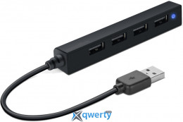 SpeedLink USB-A→USB-Ax4 Snappy Slim (SL-140000-BK) Black